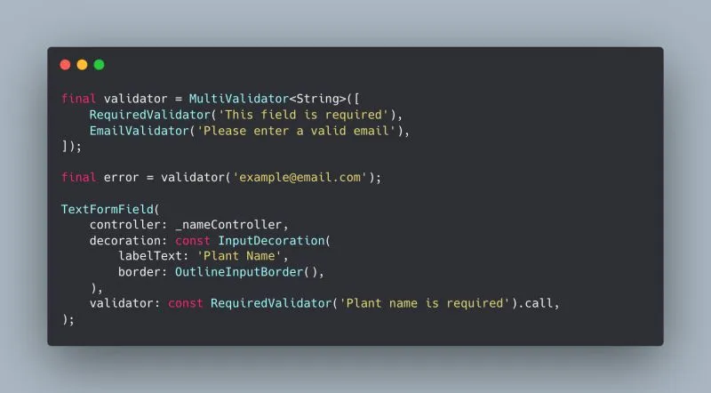 Flutter Formularvalidierung